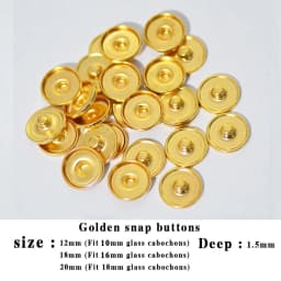 Hot Sale 50pcs Snap Jewelry Accessories Findings Components 12MM18MM20MM Metal Snap Buttons for Make Glass Snap Button Fittings