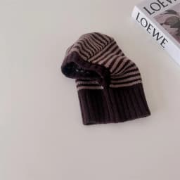 MILANCEL Baby Knitted Hooded Scarf Warm Solid Color One Piece Scarf and Caps for Infant Kids Accessories
