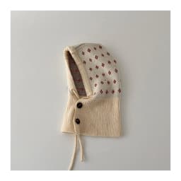 MILANCEL Baby Knitted Hooded Scarf Warm Solid Color One Piece Scarf and Caps for Infant Kids Accessories