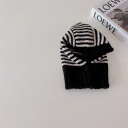 MILANCEL Baby Knitted Hooded Scarf Warm Solid Color One Piece Scarf and Caps for Infant Kids Accessories