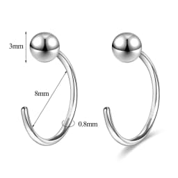 ZEMO 20G 2PCS 999 Sliver Hoop Earring Gold Plated Heart Round Ear Hoop Zircon Opening Huggies Piercings Girls Cute Circle Rings