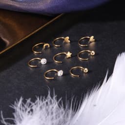 ZEMO 20G 2PCS 999 Sliver Hoop Earring Gold Plated Heart Round Ear Hoop Zircon Opening Huggies Piercings Girls Cute Circle Rings