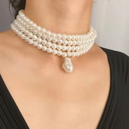 Elegant Irregular Imitation Pearl Choker Necklace Women Bride Multilayer Clavicle Chain Aesthetic Neck Jewelry Wed Accessories
