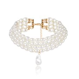 Elegant Irregular Imitation Pearl Choker Necklace Women Bride Multilayer Clavicle Chain Aesthetic Neck Jewelry Wed Accessories