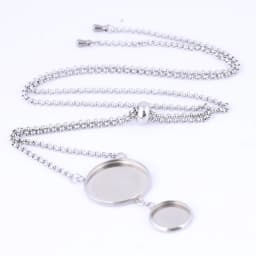 2pcs Stainless Steel 12mm 20mm Cabochon Pendant Base Setting Trays Diy Adjustable Chain Necklace Bezel Blanks For Jewelry Making