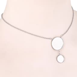 2pcs Stainless Steel 12mm 20mm Cabochon Pendant Base Setting Trays Diy Adjustable Chain Necklace Bezel Blanks For Jewelry Making