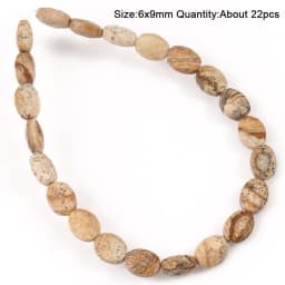 Natural Stone Picture Jasper Beads Round Heart Handmade DIY Loose Spacer Bead For Jewelry Making DIY Charms Bracelet Accessories