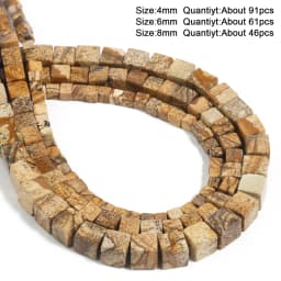 Natural Stone Picture Jasper Beads Round Heart Handmade DIY Loose Spacer Bead For Jewelry Making DIY Charms Bracelet Accessories