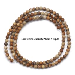 Natural Stone Picture Jasper Beads Round Heart Handmade DIY Loose Spacer Bead For Jewelry Making DIY Charms Bracelet Accessories