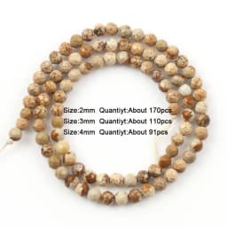 Natural Stone Picture Jasper Beads Round Heart Handmade DIY Loose Spacer Bead For Jewelry Making DIY Charms Bracelet Accessories