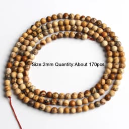 Natural Stone Picture Jasper Beads Round Heart Handmade DIY Loose Spacer Bead For Jewelry Making DIY Charms Bracelet Accessories