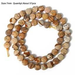 Natural Stone Picture Jasper Beads Round Heart Handmade DIY Loose Spacer Bead For Jewelry Making DIY Charms Bracelet Accessories