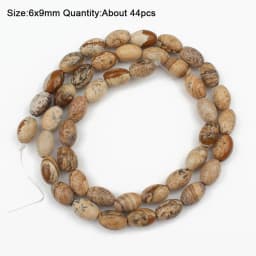 Natural Stone Picture Jasper Beads Round Heart Handmade DIY Loose Spacer Bead For Jewelry Making DIY Charms Bracelet Accessories