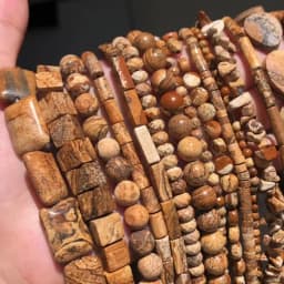 Natural Stone Picture Jasper Beads Round Heart Handmade DIY Loose Spacer Bead For Jewelry Making DIY Charms Bracelet Accessories