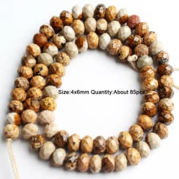 Natural Stone Picture Jasper Beads Round Heart Handmade DIY Loose Spacer Bead For Jewelry Making DIY Charms Bracelet Accessories