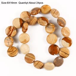 Natural Stone Picture Jasper Beads Round Heart Handmade DIY Loose Spacer Bead For Jewelry Making DIY Charms Bracelet Accessories