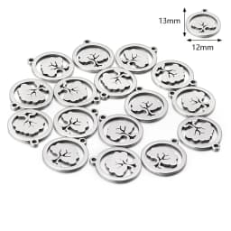10pcs Stainless Steel Styles Charms Ornamen Charm Pendants for Necklace Bracelet Earring Diy Jewelry Handmade Craft Accessories