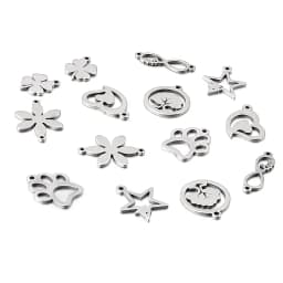 10pcs Stainless Steel Styles Charms Ornamen Charm Pendants for Necklace Bracelet Earring Diy Jewelry Handmade Craft Accessories