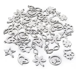 10pcs Stainless Steel Styles Charms Ornamen Charm Pendants for Necklace Bracelet Earring Diy Jewelry Handmade Craft Accessories
