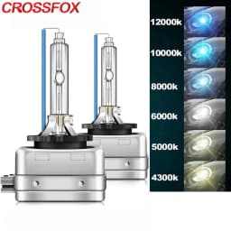 CROSSFOX 2Pcs Car Headlight Bulbs D1S Hi/Lo BI Xenon HID 35W Headlamp Ampoules 4300K 5000K 6000K 8000K 10000K 12000K Auto Lamp
