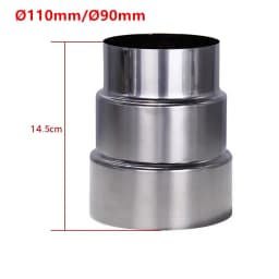 1pc Stove Pipe Extension Reduction Stainless Steel Flue Pipe Reducer Tubing Connector Chimney Adaptor 60/70/80/90/100/110/120mm