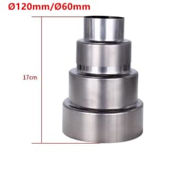 1pc Stove Pipe Extension Reduction Stainless Steel Flue Pipe Reducer Tubing Connector Chimney Adaptor 60/70/80/90/100/110/120mm