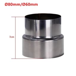 1pc Stove Pipe Extension Reduction Stainless Steel Flue Pipe Reducer Tubing Connector Chimney Adaptor 60/70/80/90/100/110/120mm