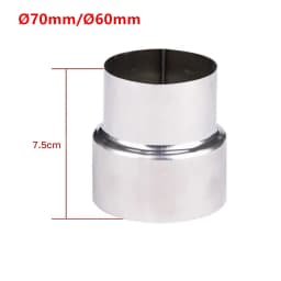 1pc Stove Pipe Extension Reduction Stainless Steel Flue Pipe Reducer Tubing Connector Chimney Adaptor 60/70/80/90/100/110/120mm