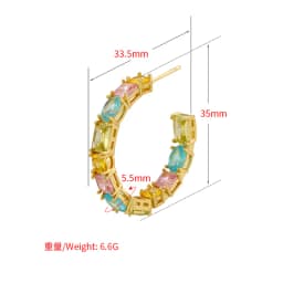 Luxury Women's Necklace Candy Color Geometric Zirconia Necklace/Bracelet Gold Plated Brass Vintage Jewelry Christmas Gift:VL232