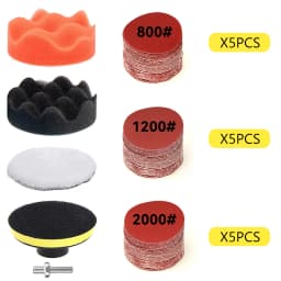 Headlight Restoration Kit Car Detailing Washing Cleaning Renovation Tools Sandpaper Waxing Sponge Polishing Pad Sanding Disc