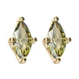 New In Fresh Olive Green Zircon Piercing Earring Simple Geometry Small Ear Stud Earrings for Women Party Jewelry Gifts
