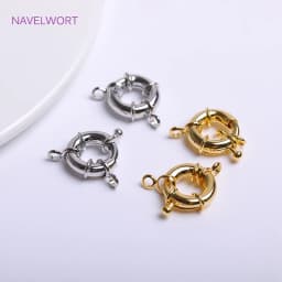 Multi Sizes Brass Spring Ring Clasp with Attach Rings 18K Gold Plating Sailor Clasps Connector DIY Jewelry Making Accessories