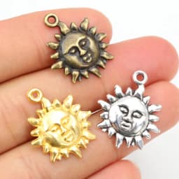 15pcs 21x17mm Antique Silver Plated Gold Bronze Flower Sun Handmade Charms Pendant DIY Jewelry Findings for bracelet necklace