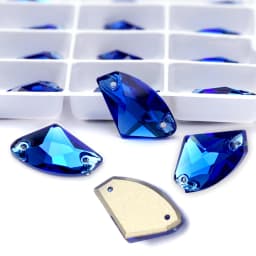 Pubrilex Galactic Shape Sew On Rhinestones Crystal Glass Flatback Chamfered Rhinestone Sewing Strass for Garment Decoration