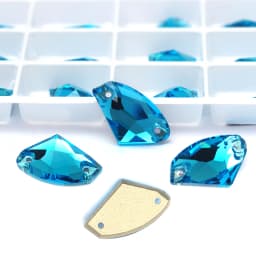 Pubrilex Galactic Shape Sew On Rhinestones Crystal Glass Flatback Chamfered Rhinestone Sewing Strass for Garment Decoration