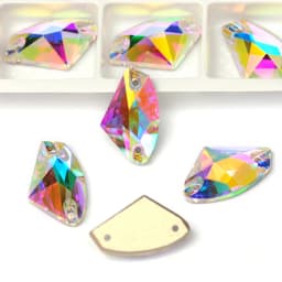 Pubrilex Galactic Shape Sew On Rhinestones Crystal Glass Flatback Chamfered Rhinestone Sewing Strass for Garment Decoration