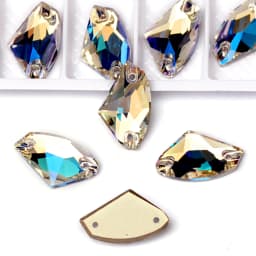 Pubrilex Galactic Shape Sew On Rhinestones Crystal Glass Flatback Chamfered Rhinestone Sewing Strass for Garment Decoration