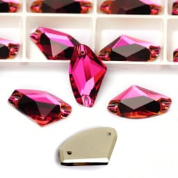Pubrilex Galactic Shape Sew On Rhinestones Crystal Glass Flatback Chamfered Rhinestone Sewing Strass for Garment Decoration