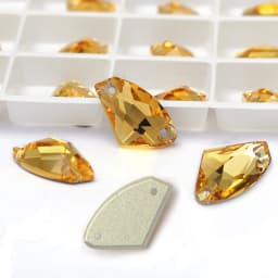Pubrilex Galactic Shape Sew On Rhinestones Crystal Glass Flatback Chamfered Rhinestone Sewing Strass for Garment Decoration