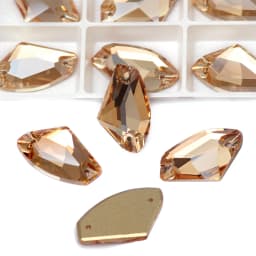 Pubrilex Galactic Shape Sew On Rhinestones Crystal Glass Flatback Chamfered Rhinestone Sewing Strass for Garment Decoration