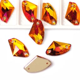 Pubrilex Galactic Shape Sew On Rhinestones Crystal Glass Flatback Chamfered Rhinestone Sewing Strass for Garment Decoration