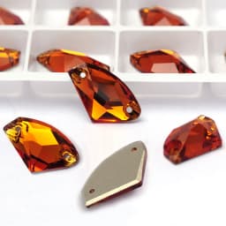 Pubrilex Galactic Shape Sew On Rhinestones Crystal Glass Flatback Chamfered Rhinestone Sewing Strass for Garment Decoration