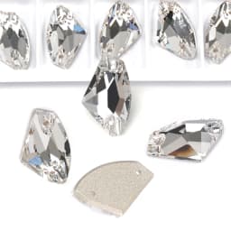 Pubrilex Galactic Shape Sew On Rhinestones Crystal Glass Flatback Chamfered Rhinestone Sewing Strass for Garment Decoration