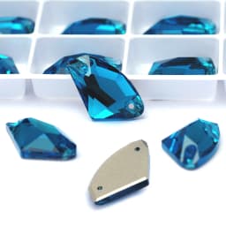 Pubrilex Galactic Shape Sew On Rhinestones Crystal Glass Flatback Chamfered Rhinestone Sewing Strass for Garment Decoration
