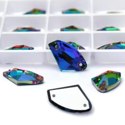 Pubrilex Galactic Shape Sew On Rhinestones Crystal Glass Flatback Chamfered Rhinestone Sewing Strass for Garment Decoration