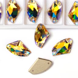 Pubrilex Galactic Shape Sew On Rhinestones Crystal Glass Flatback Chamfered Rhinestone Sewing Strass for Garment Decoration