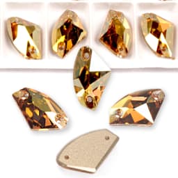 Pubrilex Galactic Shape Sew On Rhinestones Crystal Glass Flatback Chamfered Rhinestone Sewing Strass for Garment Decoration