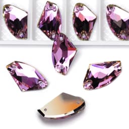 Pubrilex Galactic Shape Sew On Rhinestones Crystal Glass Flatback Chamfered Rhinestone Sewing Strass for Garment Decoration