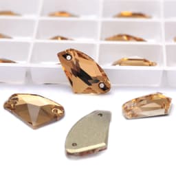 Pubrilex Galactic Shape Sew On Rhinestones Crystal Glass Flatback Chamfered Rhinestone Sewing Strass for Garment Decoration
