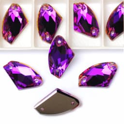 Pubrilex Galactic Shape Sew On Rhinestones Crystal Glass Flatback Chamfered Rhinestone Sewing Strass for Garment Decoration